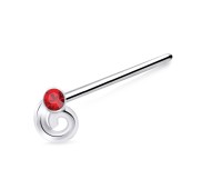 Stone Set 6 Silver Straight Nose Stud NSKA-665